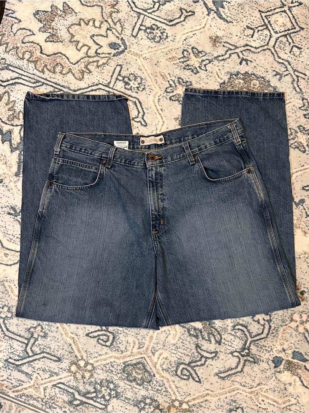 Carhartt Men's Loose Fit Blue Denim Jeans size 40x32
